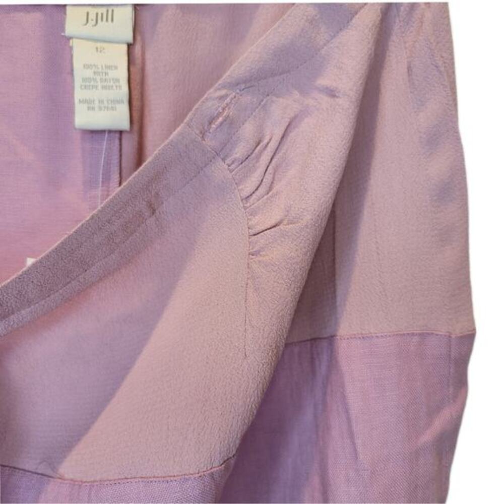J. JILL VTG 90s Linen‎ Midi Skirt Wrap Pencil Womens Size 12 Patchwork Rose Pink - Picture 6 of 16